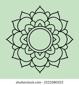 Simple minimal mehndi silhouette Vector, luxury mandala design