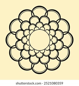 Simple minimal mehndi silhouette Vector, luxury mandala design