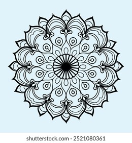 Silhueta de mehndi simples mínima Vetor, design de mandala de luxo