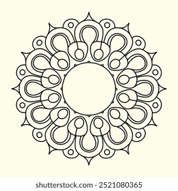 Simple minimal mehndi silhouette Vector, luxury mandala design
