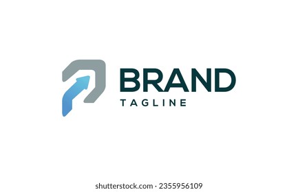 Simple minimal and modern up arrow based P letter mark logo design for logistics, economy, agency and growing business.