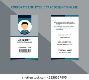Simple Minimal Modern Corporate Employee ID Card Design Template.
For business and personal use, vector illustration design.
