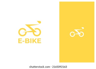 simple minimal modern electric bike, bicycle, e-bike vector logo design