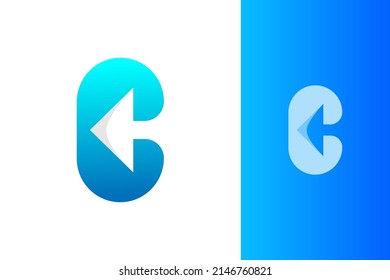 simple minimal modern initial c gradient logo design