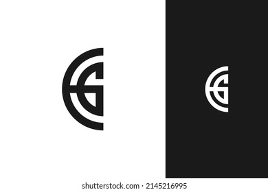 simple minimal modern initial e and g monogram logo design