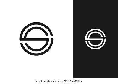 simple minimal modern initial s monogram logo design