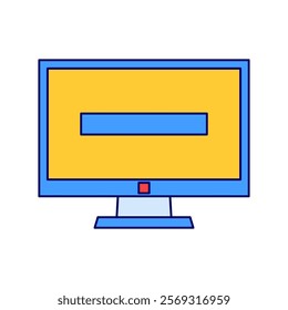 Simple and minimal monitor icon vector illustration, monitor icon vector in lineal color style perfect for business project needed on a white background