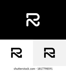 logotipo simple mínimo de letra inicial rn en monograma