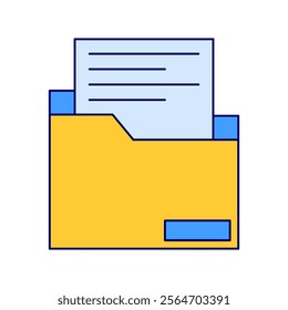Simple and minimal office archive icon vector illustration, office archive icon vector in lineal color style perfect for business project needed on a white background