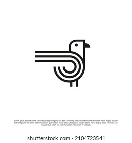 Diseño de logotipo de pollo mínimo simple