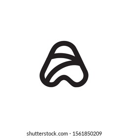 Simple and minimal outline letter mark A logo design concept.