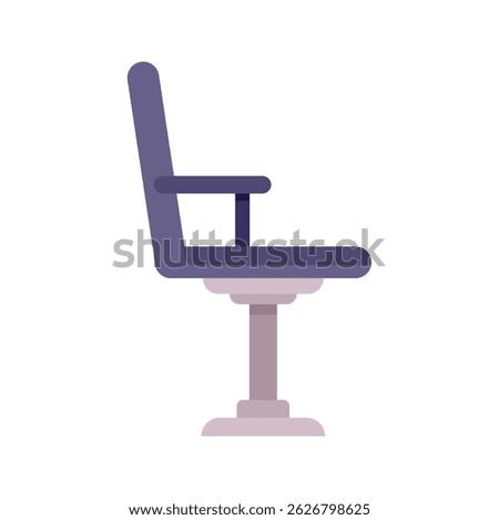 Simple and minimal representation of an office chair standing sideways on one leg, conveying concepts of instability and risk