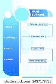 Simple and minimal resume design template. Personal CV profile