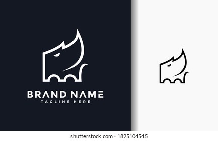 the simple minimal rhino logo
