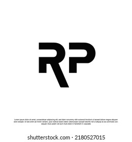 Simple minimal RP logo design vector