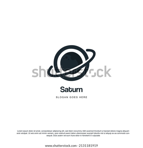 Simple\
minimal Saturn planet With ring logo\
design