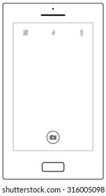 a simple and minimal smartphone camera user interface vector illustration