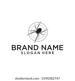 simple minimal spider logo design with line art style
