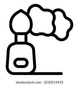 Ilustração de estilo simples e mínimo de um fogão a gás com fogo ardente para cozinhar