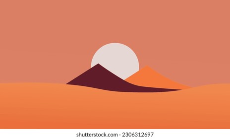 simple and minimal sunset vector illustration 