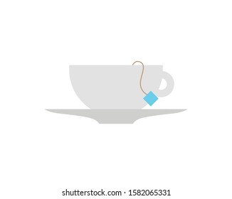 Simple Minimal Tea Cup on Saucer