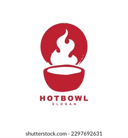 Simple minimal traditional hot bowl logo design illustration