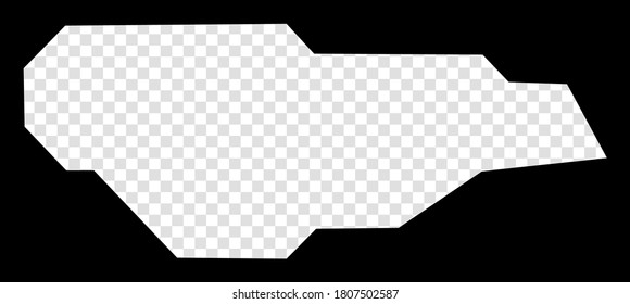 Simple and minimal transparent map of Buck Island Reef. Black rectangle with cut shape of the area. Amazing vector illustration.