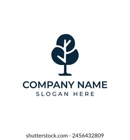 simple minimal tree logo vector template 