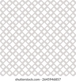 Simple minimal vector background. Subtle geometric seamless pattern with small squares, circles, dots in regular grid. Cute abstract gray and white texture. Funky minimalist background. Repeat design