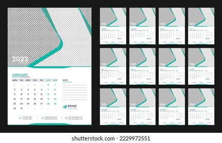 Simple minimal wall Calendar 2023 design template