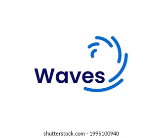 simple and minimal wave outline logo design