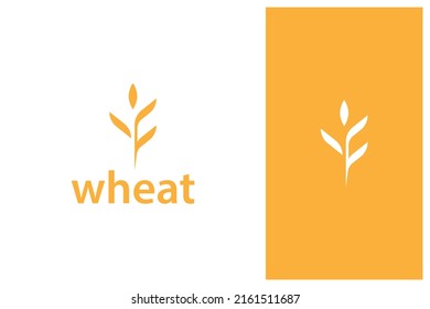 simple minimal wheat grain logo design vector