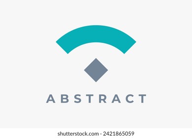 Simple Minimal wireless wave Signal Logo Icon. Modern Logotype concept for networking, Communication, Connection, Technology, digital, Free Internet, Router, Device  Access, hotspot Creative Symbol.