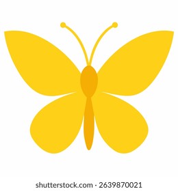 Simple, minimal yellow butterfly icon or design element. Features a clean, modern aesthetic suitable for various creative projects and applications.