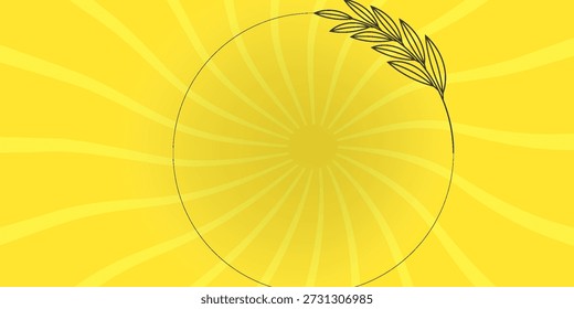 Simple Minimal Yellow Sunburst Vertical Background with Straight Radial Comic Rays and Bright Gradient Center