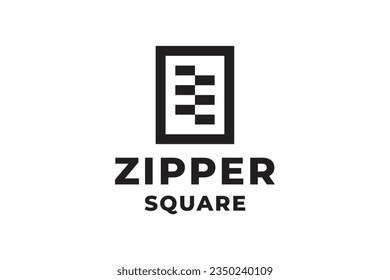 Simple minimal zipper logo design