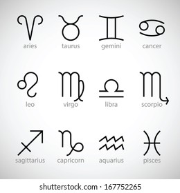 Simple and minimal Zodiac signs design suitable for web and mobile app icons