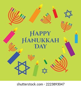 simple minimalis Happy Hanukkah Day greeting card vector design