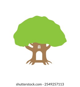 Simple minimalis modern silhouette Treehouse logo design vector graphics elements