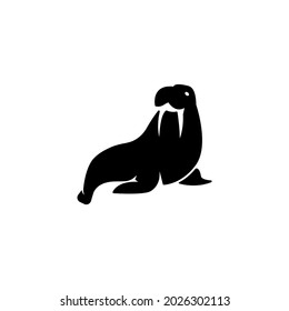 Simple minimalis negative space walrus logo. suitable for any industry, product, etc. 