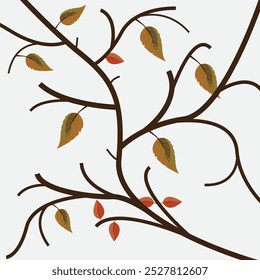 simple , minimalism design twigs autumn season vector background