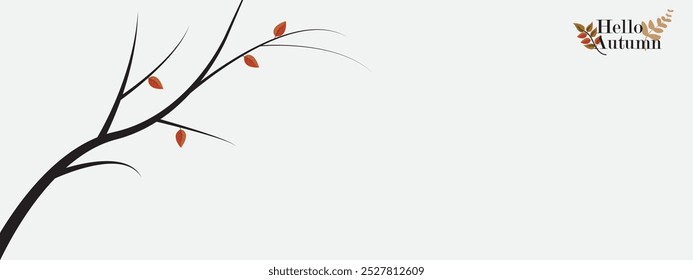 simple , minimalism design twigs autumn season vector background