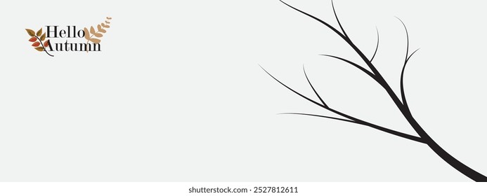 simple , minimalism design twigs autumn season vector background