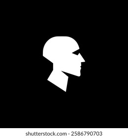 simple minimalism geometric head logo vector illustration template design