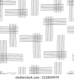 líneas gráficas simples de minimalismo. Patrón geométrico sin soldadura sobre un fondo blanco para tela, embalaje, ropa de cama, cubierta.