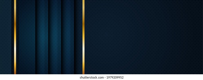 Simple Minimalism Navy Background Combined with Simple Golden Lines. Graphic Design Element.