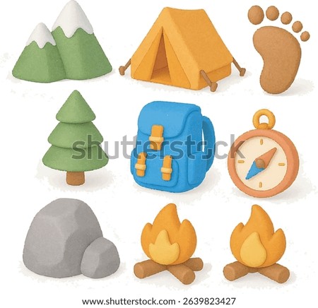 Simple minimalist 3D icon with a nature travel theme
