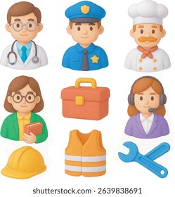 Simple minimalist 3D icon with a profession theme