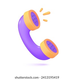 simple minimalist 3d phone Customer support hotline The concept of a call center providing assistance