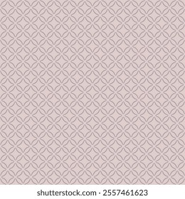 Simple minimalist abstract geometric seamless pattern. Subtle minimal vector texture with small rounded shapes in regular grid, diamonds, rhombuses. Background in soft pink tones. Repeated geo design